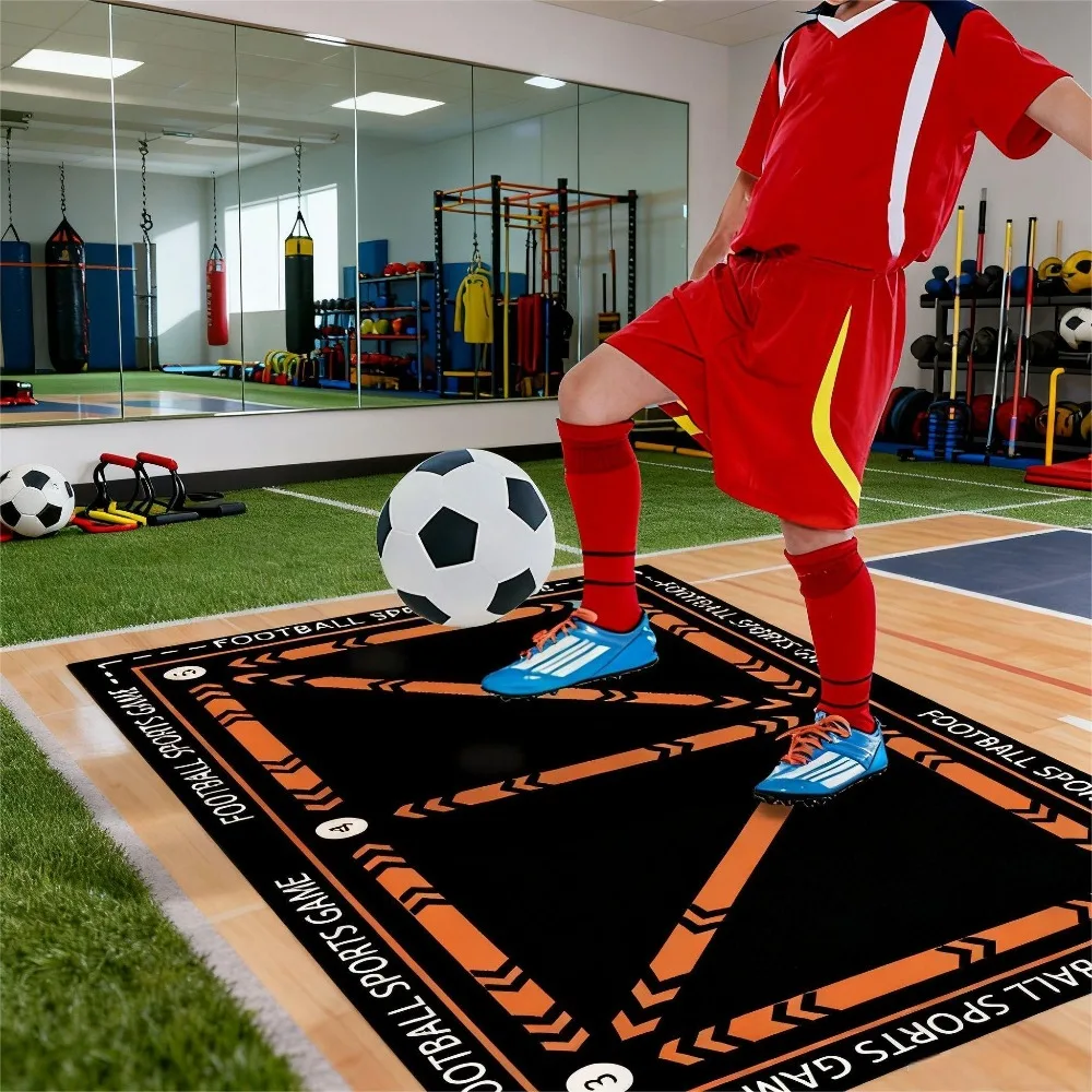 Football Training Carpet Mat Rug Sports Game Home Decoration Durable Indoor Kids Activity Play Field Floor Mat with Arrow Design