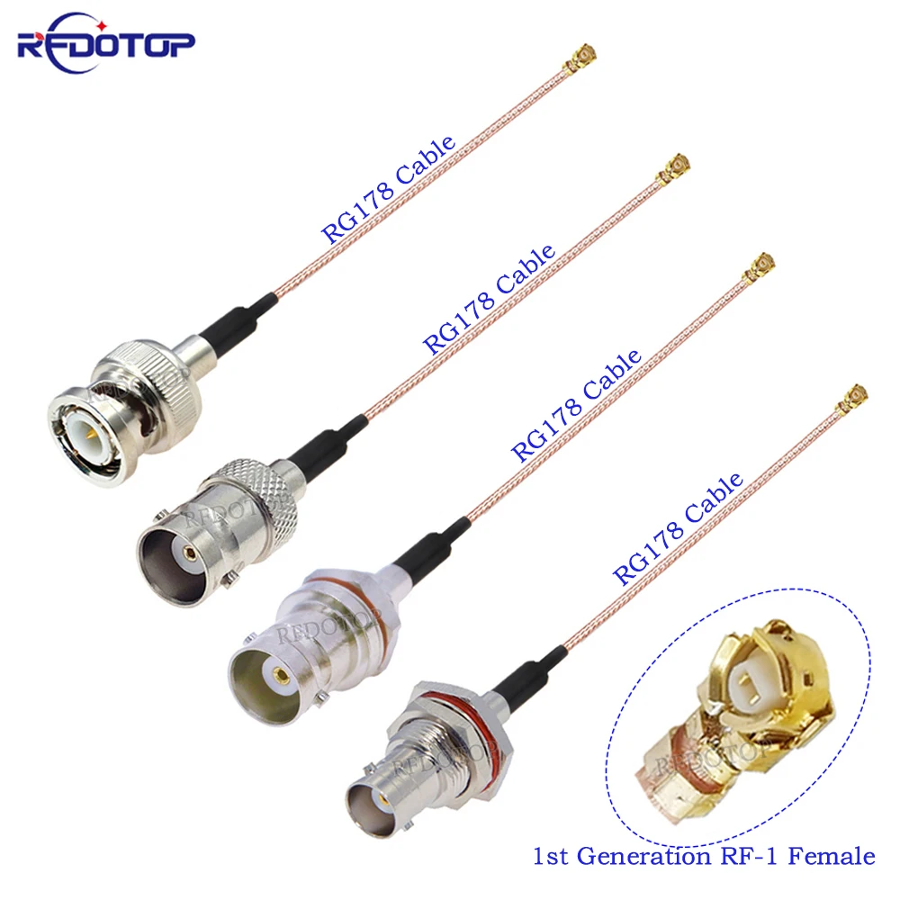 

1Pcs RG178 Cable BNC Male/Female to u.FL IPX-1 Female Connector 50 Ohm Pigtail RF Coaxial Antenna Extension Cord RF Jumper