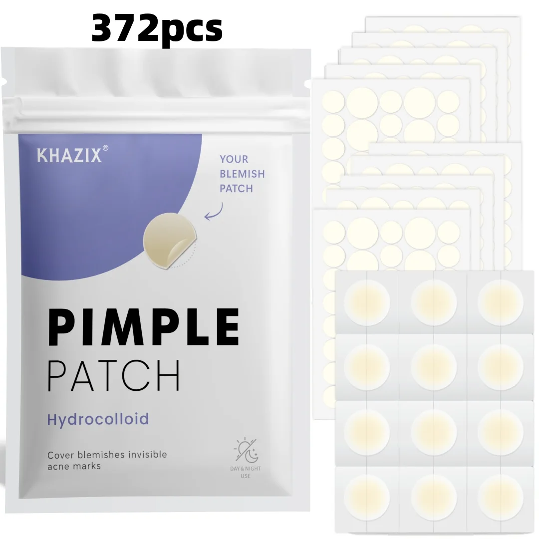 372 Patchs Hydrocolloïdes pour l'Acné, Autocollants Hydrocolloïdes Anti-Boutons, Couvrant les Imperfections et les Défauts, Autocollants Nocturnes pour le Visage