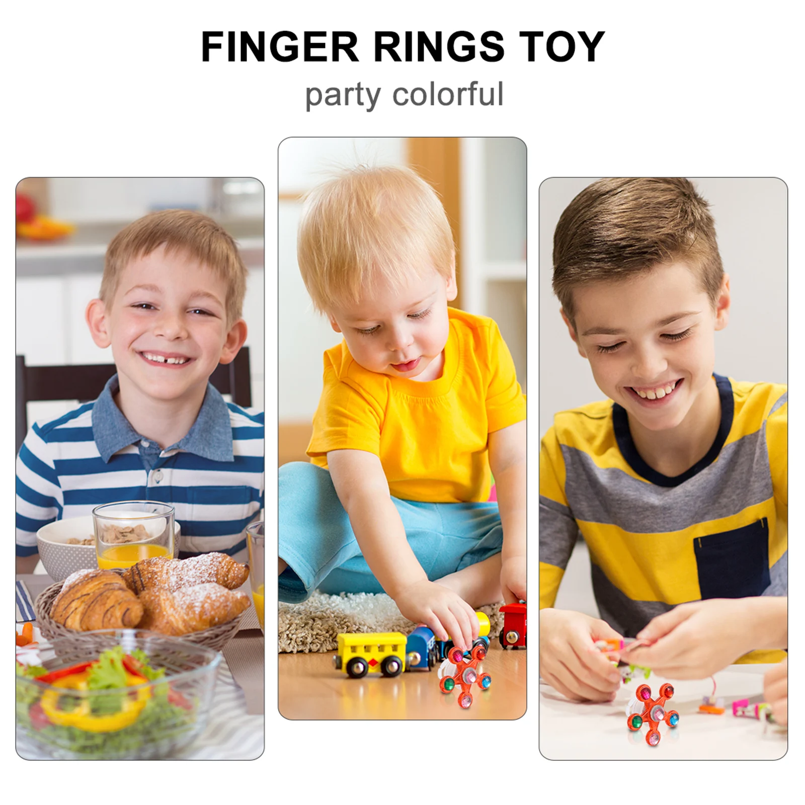 

6 Pcs The Ring Glowing Luminous Finger Rings Flashing Rotating Funny Kids Child