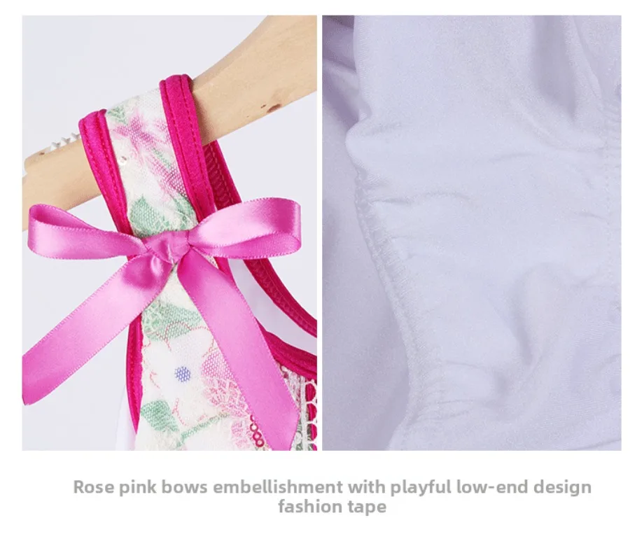 발레 댄스 복장 소녀 투투 발레 댄스 착용 여성 무대 공연 의상 레이스 가장자리 활 장식 공주님 드레스