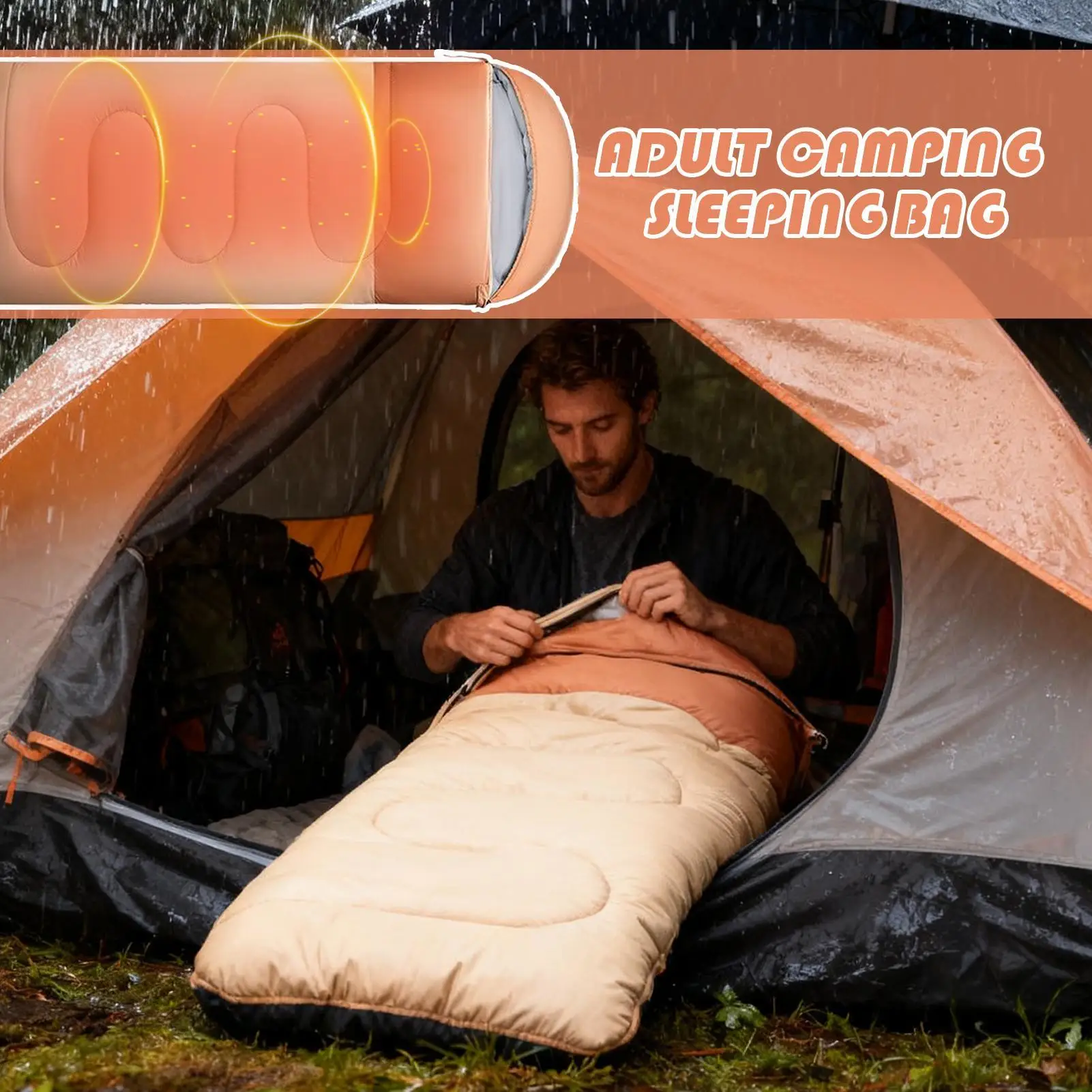 

Backpacking Sleeping Bag Windproof Waterproof Lightweight Camping Gear Adults Backpacking Warm Sleep Bag For Holiday Travel