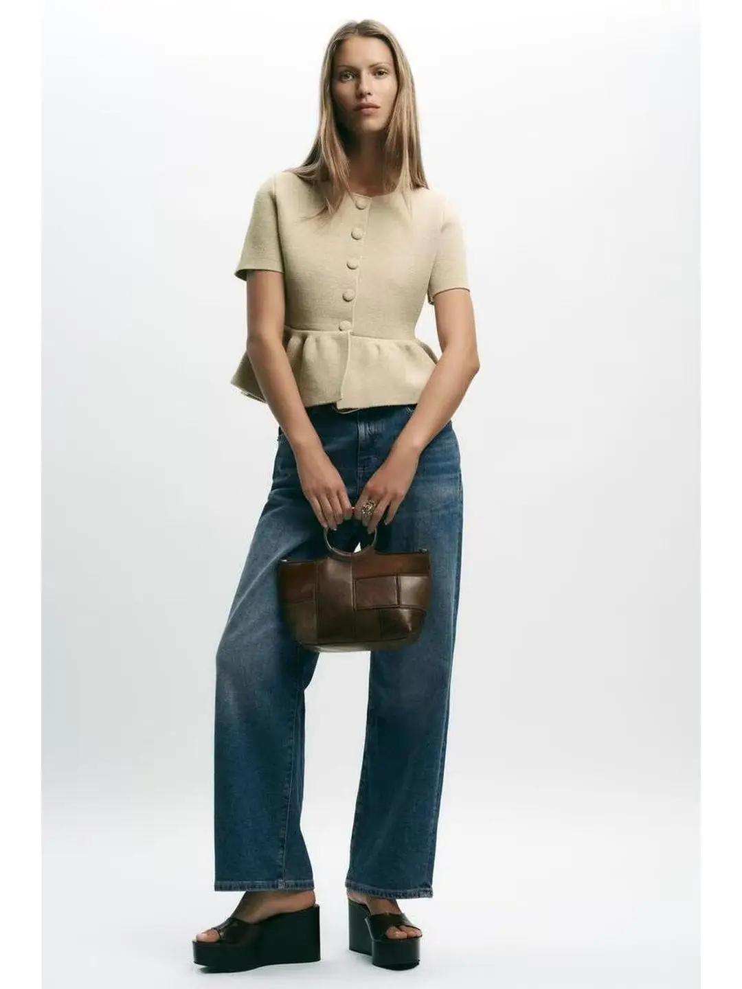 تخفيف محبوك على شكل حرف a ort Sve ملابس خارجية مستديرة Ne أوائل الخريف ملابس عمل متعددة الاستخدامات لون كلاسيكي زر إغلاق