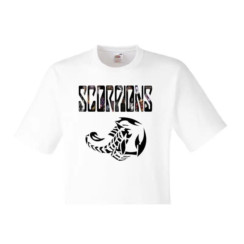 

Белая футболка с логотипом SCORPIONS Rock Music -258-W