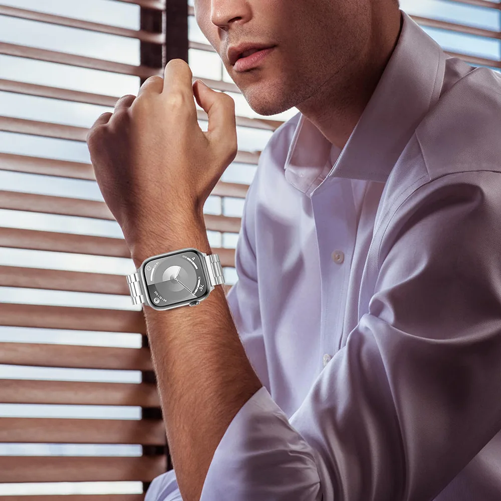 Solid Stainless Steel Watchband Strap For Apple Watch Ultra2 Series 9 8 7 SE 6 Strap For iWatch 49mm 45mm 42mm 40mm 38mm 44mm