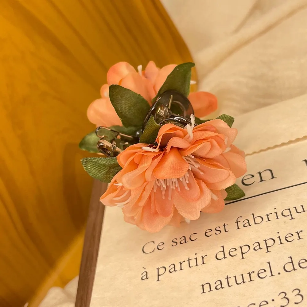 Cloth Flower Hair Clip Seaside Vacation Style Artificial Flower Hairpin Headdress Duckbill Clip Bohemian Style Hair Clip Summer
