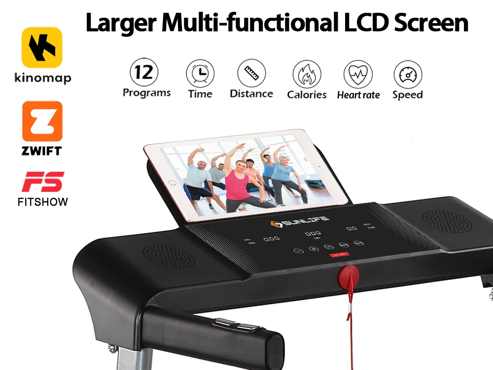 Professional Commercial Electric Treadmill Portable Folding Walking & Running Machine with Silicon Shock Absorbing for Home Use