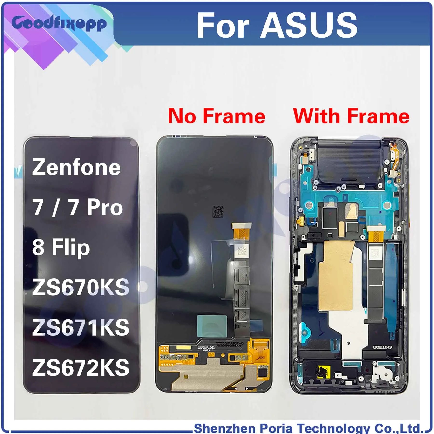 

Для Asus Zenfone 7 Pro/ Zenfone 8 Flip ZS670KS ZS671KS ZS672KS ЖК-дисплей, дигитайзер сенсорного экрана в сборе, запасные части