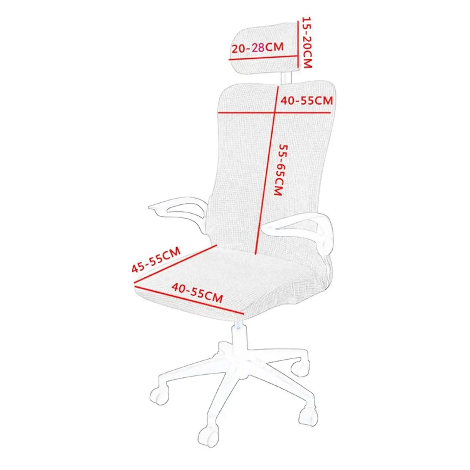 Modern Minimalist Office Chair Covers with Headrest and Armrest Slipcovers Stretchable Polyester Protector for Computer Chair