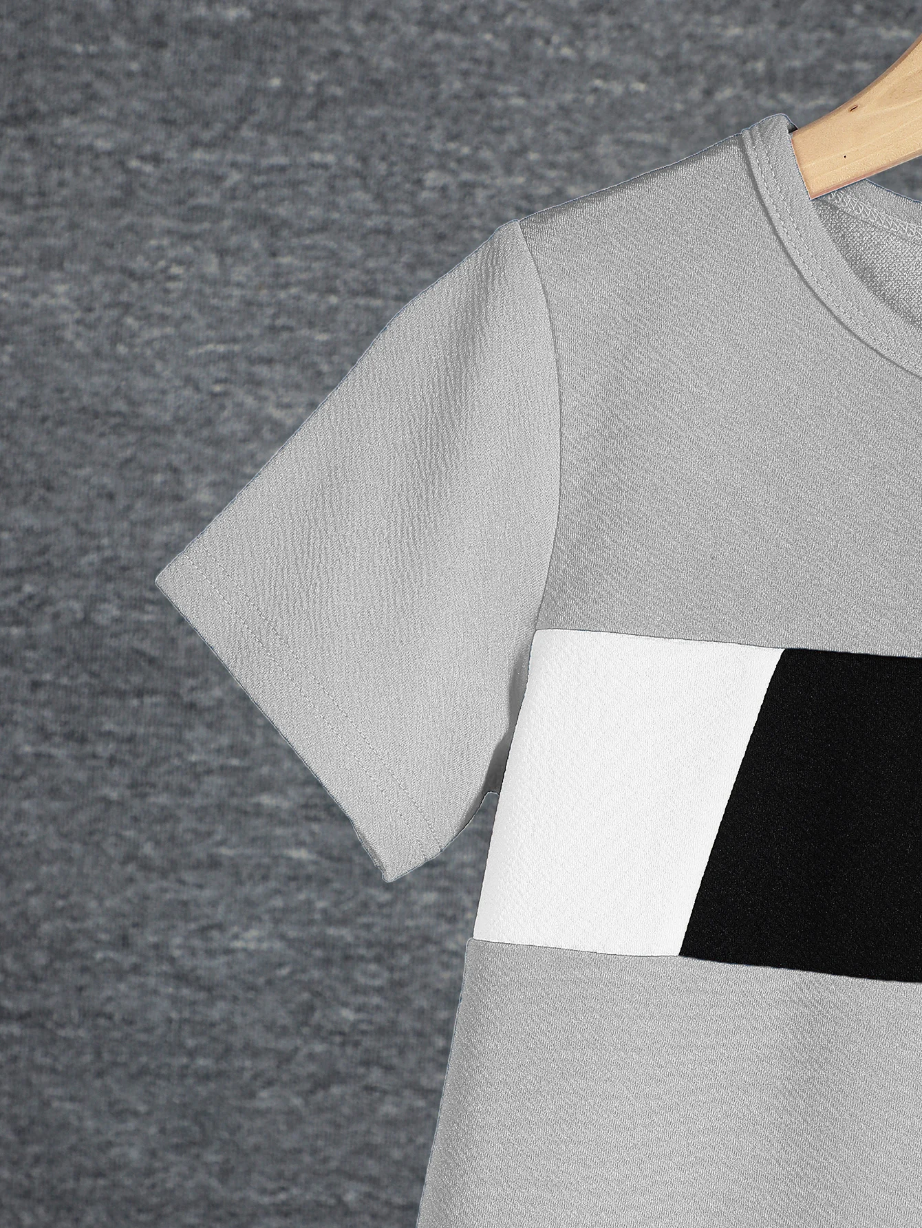 2-teiliges Set für Jungen, lässiges Outfit, Farbblock-Kurzarm-T-Shirt und Shorts, bequeme Sommer-Kinderkleidung, 8 Farben für Alter 7–15 Jahre – Detail 30