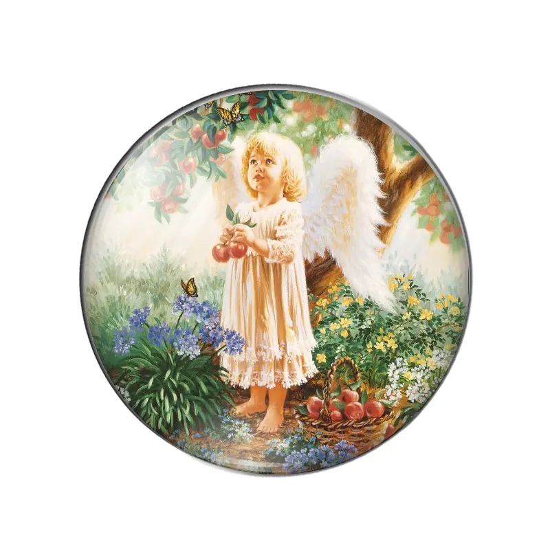 New Vintage Cute Angel Baby Paintings 10pcs 12mm/18mm/20mm/25mm Round photo demo glass cabochon flat back Making findings