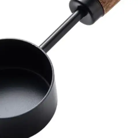 Coffee Scoop Stainless Steel 15ml with Elegant Black Walnut Handle for Accurate Measuring of Grounds and Dry Foods