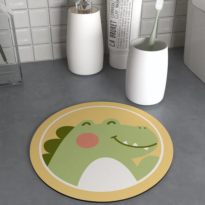 Cartoon Diatomite Coasters Absorbent Anti-scald Non-slip Mats Creative Cute Table Mat Home and Decoration Kitchen Utensils