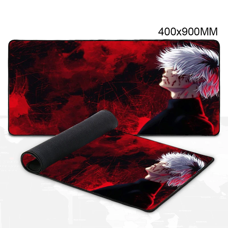 Tokyo ghoul-ゲーム用マウスパッド,大型アニメマウスパッド,ゲーマー用ソフトカーペット,キーボードテーブル,xxlコンピューターアクセサリー,デスクトップマット