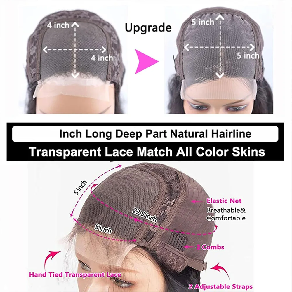 Water Wave Lace Front Pruiken Menselijk Haar 5X5 Hd Trasparent Lace Frontale Human Hair Pruiken Voor Vrouwen Pre Geplukt Met Babyhaar