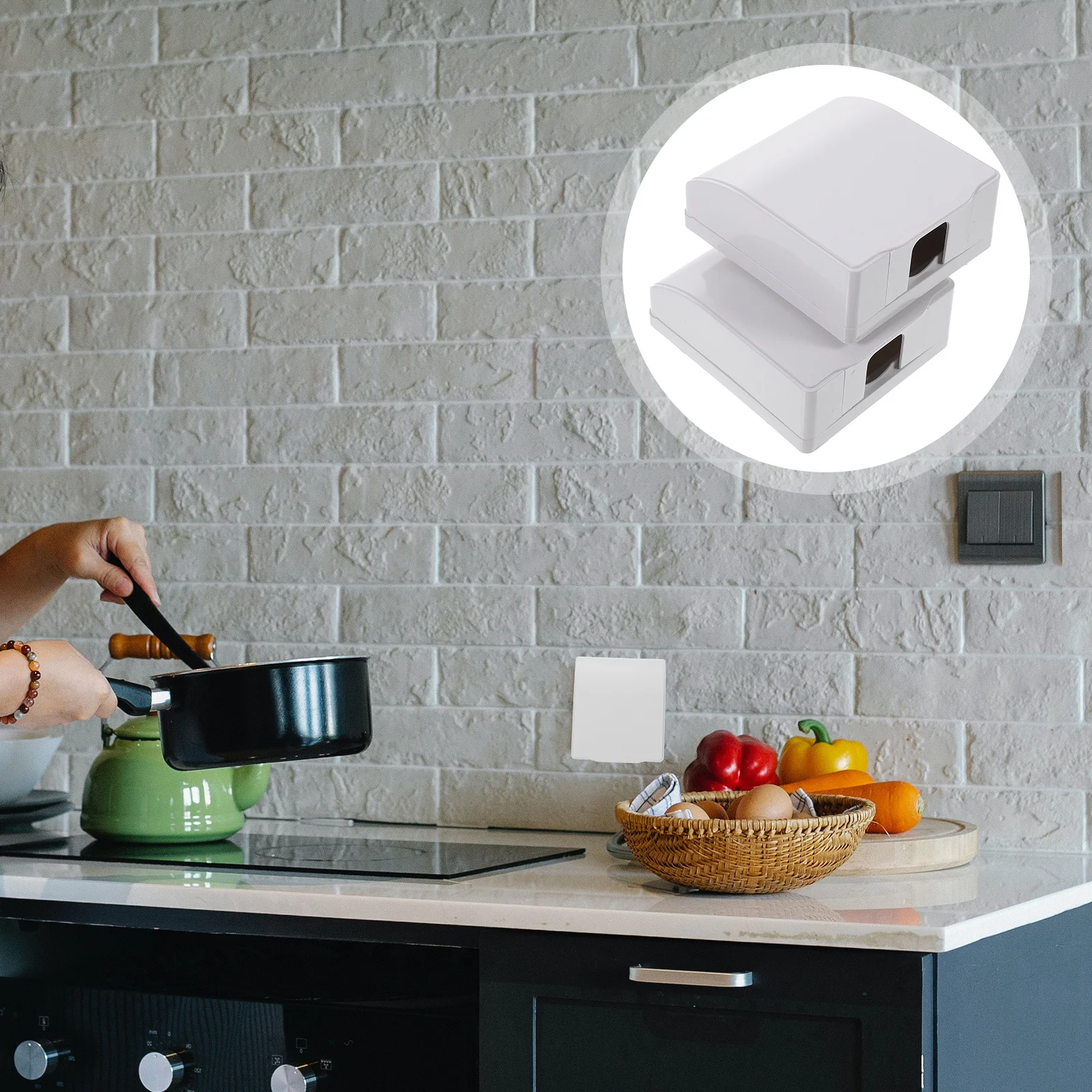 2 Buah Pelindung Pelat Dinding Tahan Lama PVC Soket Tahan Air Putih Pelindung Keselamatan untuk Stopkontak Listrik Rumah Kantor Rumah Sakit