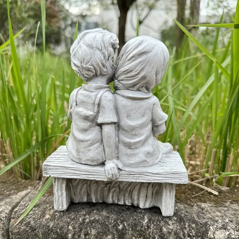 تمثال زوجين رومانسي عالي الجودة للحديقة ديكور خارجي حرف يدوية هدايا عيد الحب زينة الذكرى السنوية للزفاف #5