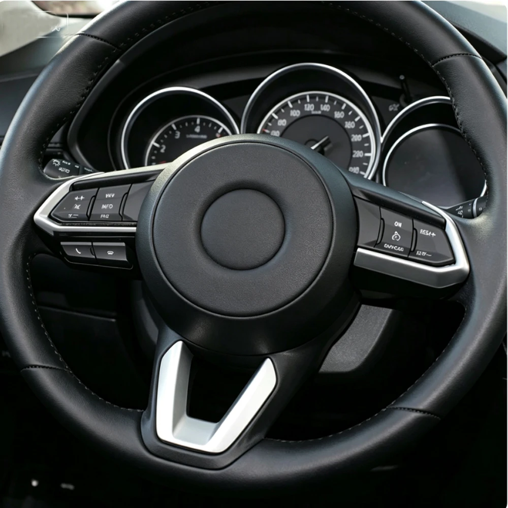 3-teiliger Auto-Lenkrad-Zierblenden-Aufkleber für Mazda 3 6 CX3 CX-3 CX-5 CX5 CX8 CX 9 Axela ATENZA 2017-2019 – Detail 1