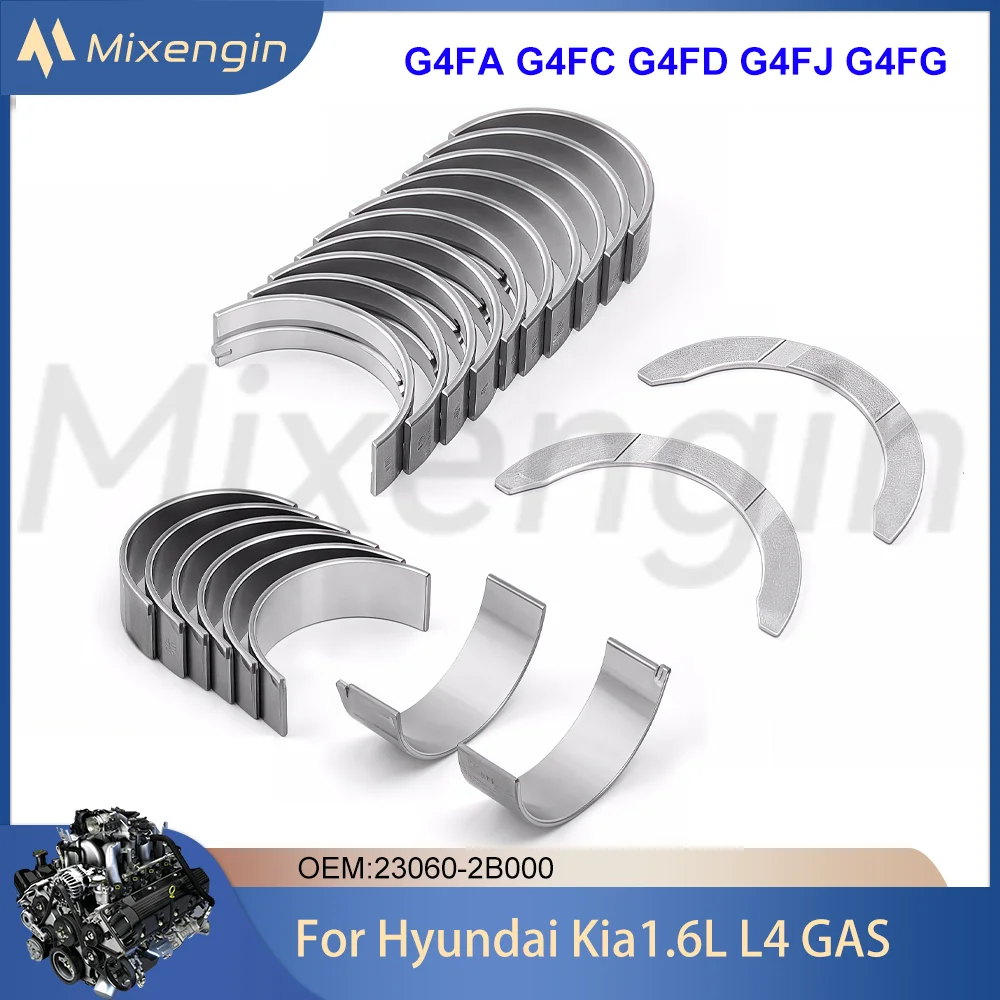 Auto Engine Parts Main & Rod Bearing Set Kit For Hyundai Kia 1.4 1.6 L T L4 GAS G4FA G4FC G4FD G4FJ G4FG 2006-2023 21020-2B000