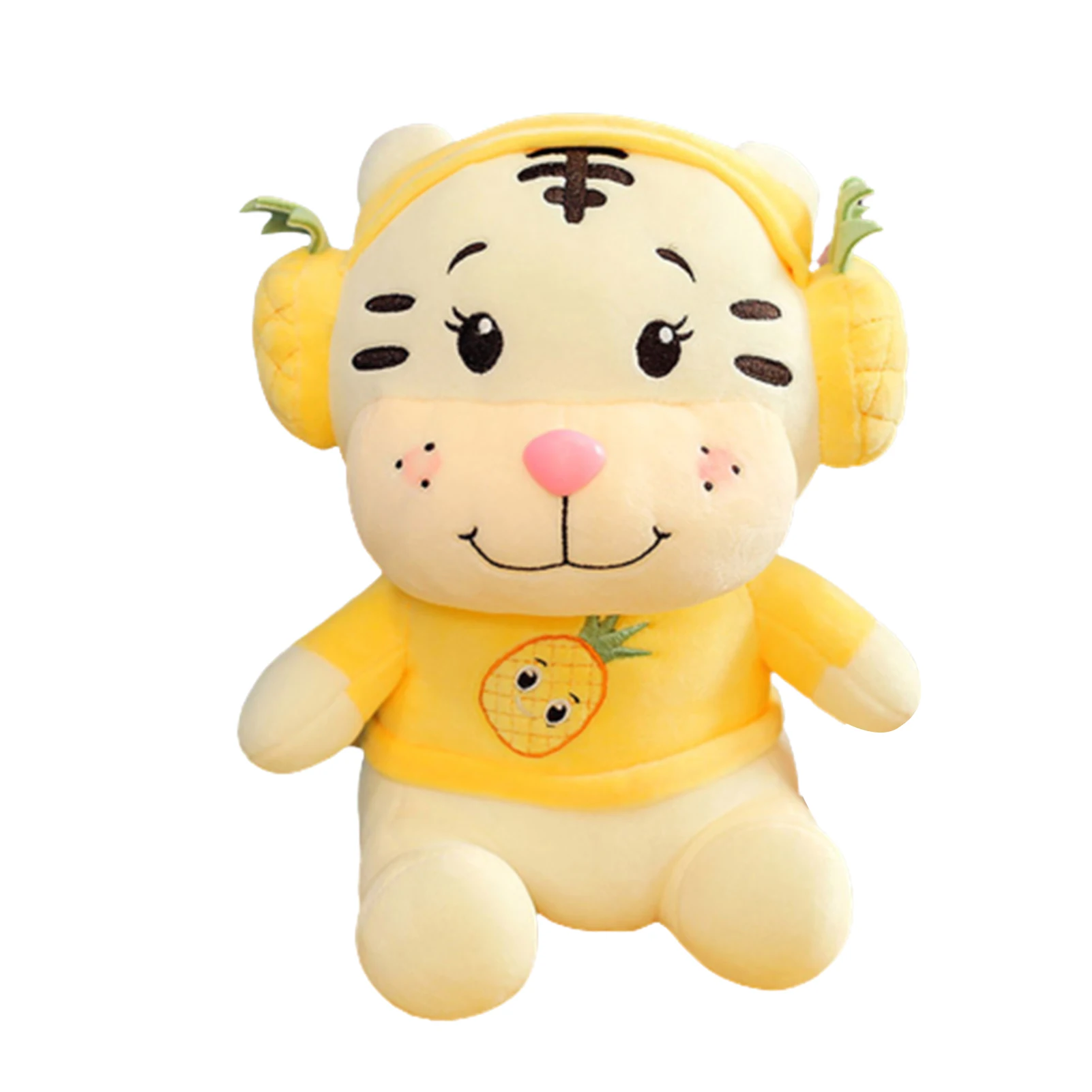 

Headphone Tiger Plush With Q Version Cuddly Animal Toys Sleeping Pillow Toy