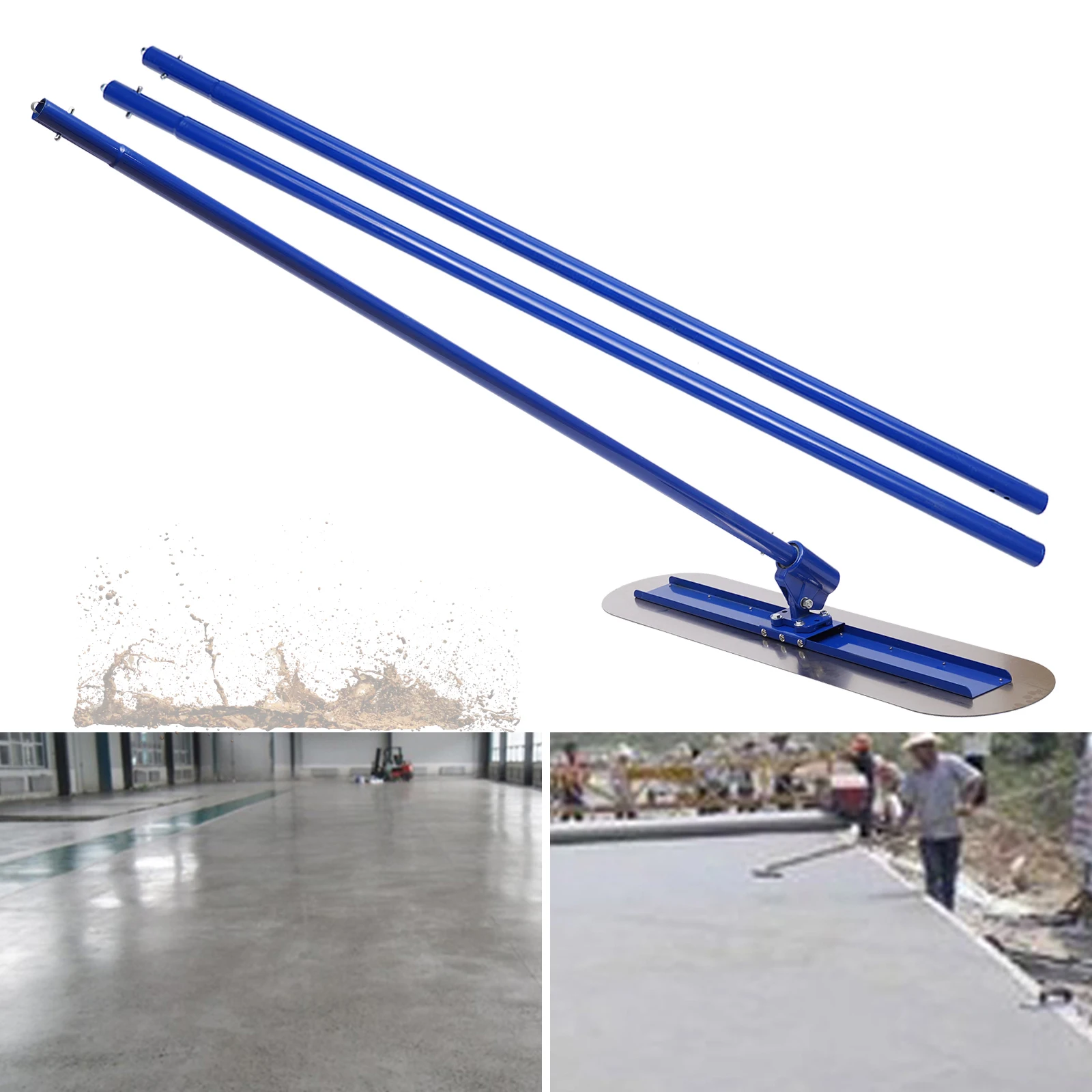 Concrete Float Leveling Finishing Cement Pavement with 3 Poles+1 Trowel+1 Connector