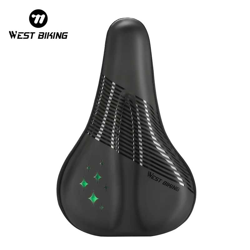 

WEST BIKING Shock Absorption Silicone Sponge Saddle Cover Thickened Sponge Cushion Waterproof Comfortable Bicycle Saddles Mat