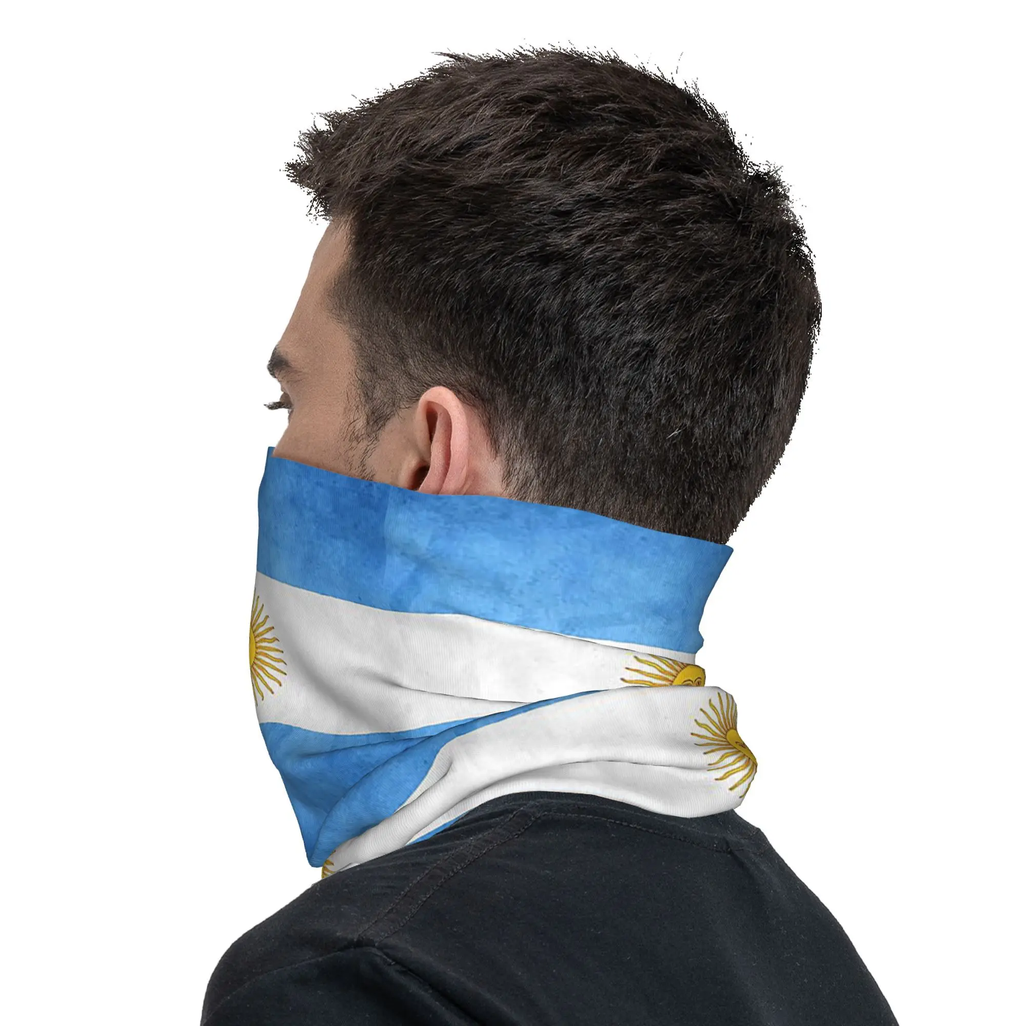 Argentinië Argentijnse vlag Nationale vlag van Argentinië Bandana Halsbeenkap Gedrukte magische sjaal Multifunctionele bivakmuts Fietsen