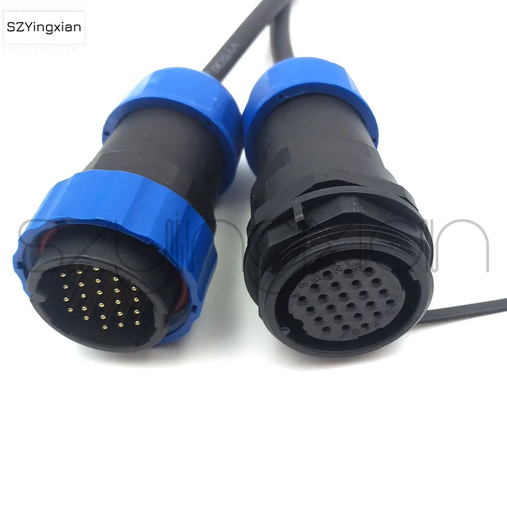 SD28 Cable Butt Connector 2/3/4/5/6/7/9/10/12/14/16/19/22/24/26 pin Industrial Waterproof IP68 Male Plug Female Socket