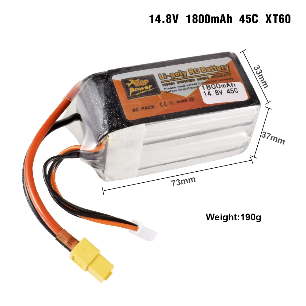 4S RC Lipo batteria 14.8V 1800mAh 2200mAh 3500mAh 4500mAh 5000mAh 6000mAh 30C 45C con spina XT60 T per barca auto RC