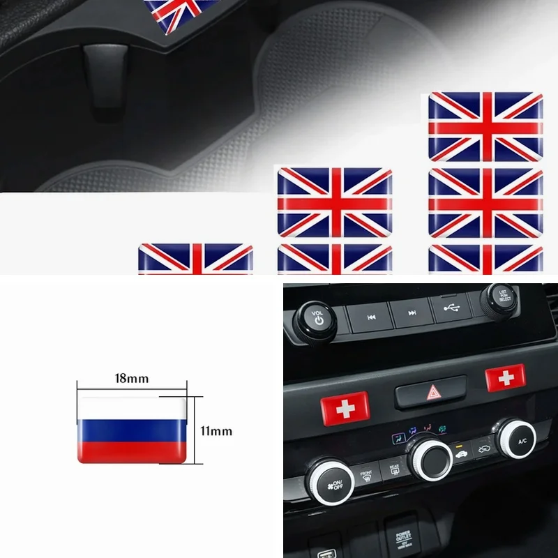 10Pcs Epoxy Resin UK United Kingdom Flag Decal, Self-adhesive Interior Car Badge Sticker For Jaguar & Land Rover Evoque