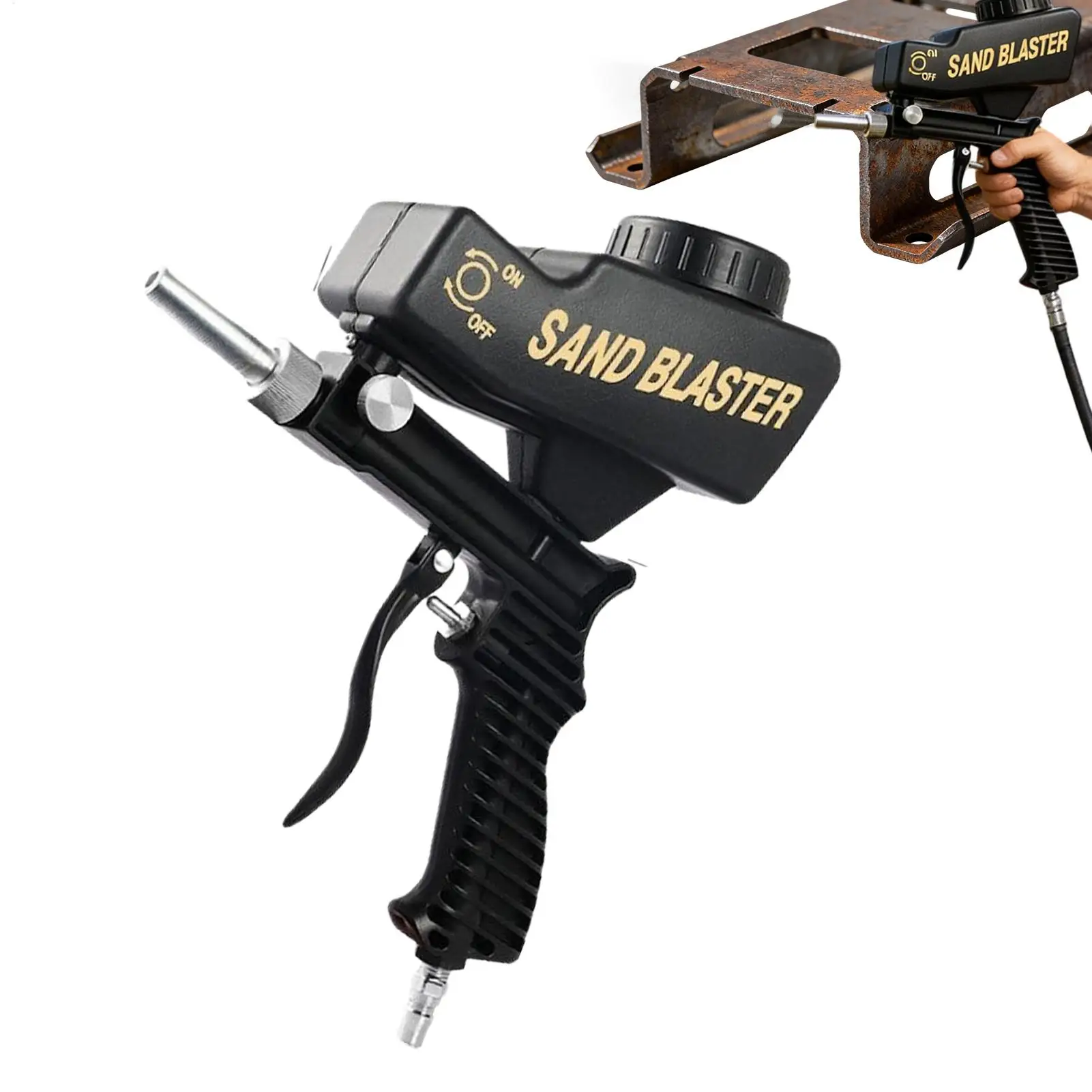 Handheld Sandblasting Machine 90 Mpa Small Adjustable Sandblasting Gun Pneumatic Blasting Gun Set Small Sand Blasting Machine