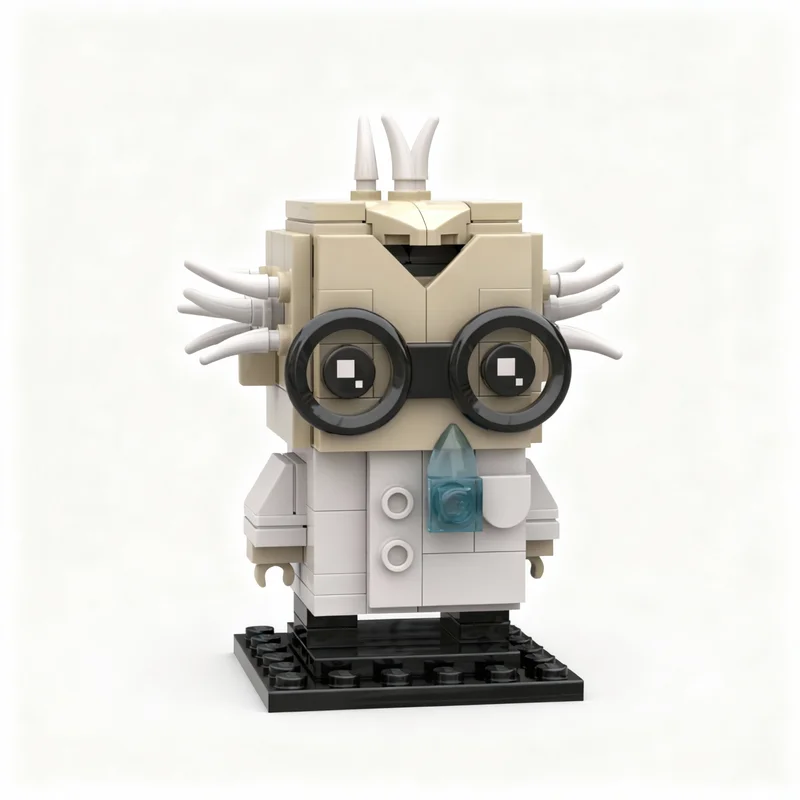 133pcs MOC BrickHeadz Brainy Brian - Garbage Pail BricKidz Model Building Blocks Toys 3D Display Assemble Education Collection