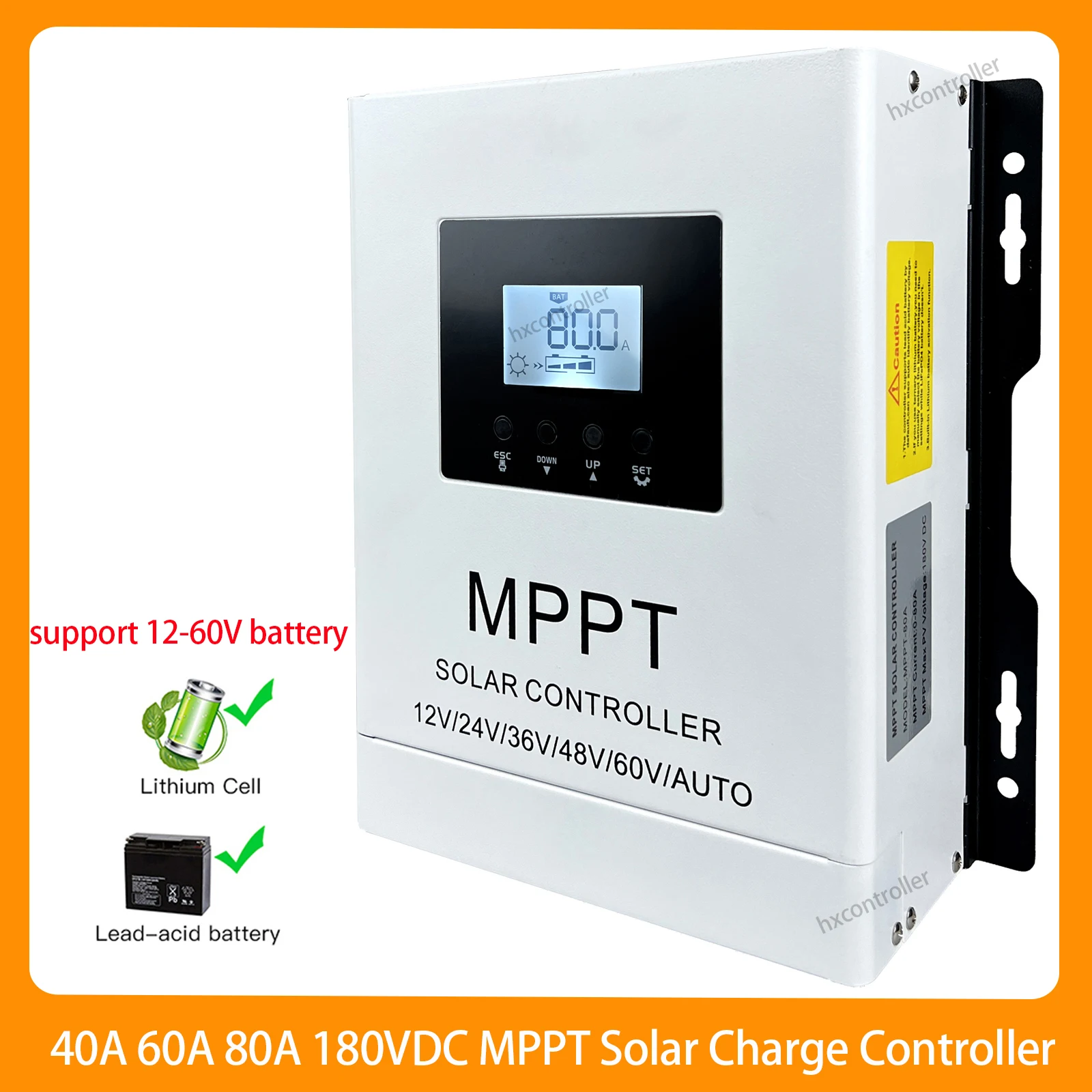 MPPT 40A-80A Solar Battery Charge Controller 180VDC Photovoltaic System Charger Regulator for 12V 24V 48V 60V Home Appliances