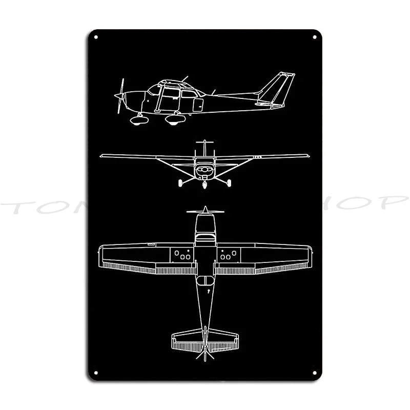 Placa Metálica Decorativa de Aviones Deportivos Cessna 170, 172, Cessna C185 Skywagon, para Cine, Bar, Garaje, Diseño de Letreros Metálicos