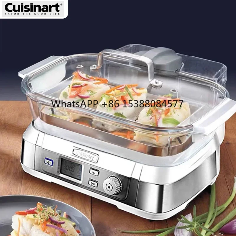 Cuisinart Glass Electric Steamer 5L large Capacity 1650W Powerful Fast Heating Steaming Pot BPA Free Health Material Auto Off