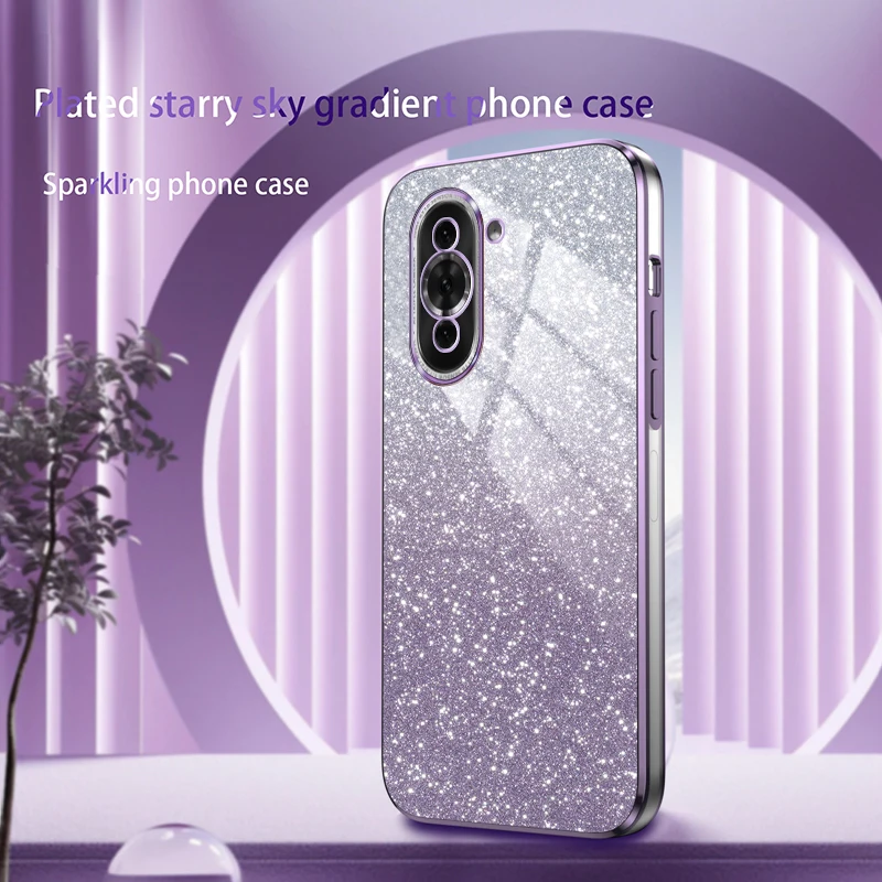 Per Huawei Nova 10 custodia Glitter elettrolitica di lusso per Huawei Nova 10 Pro 10 SE Cover posteriore trasparente per paraurti in TPU morbido