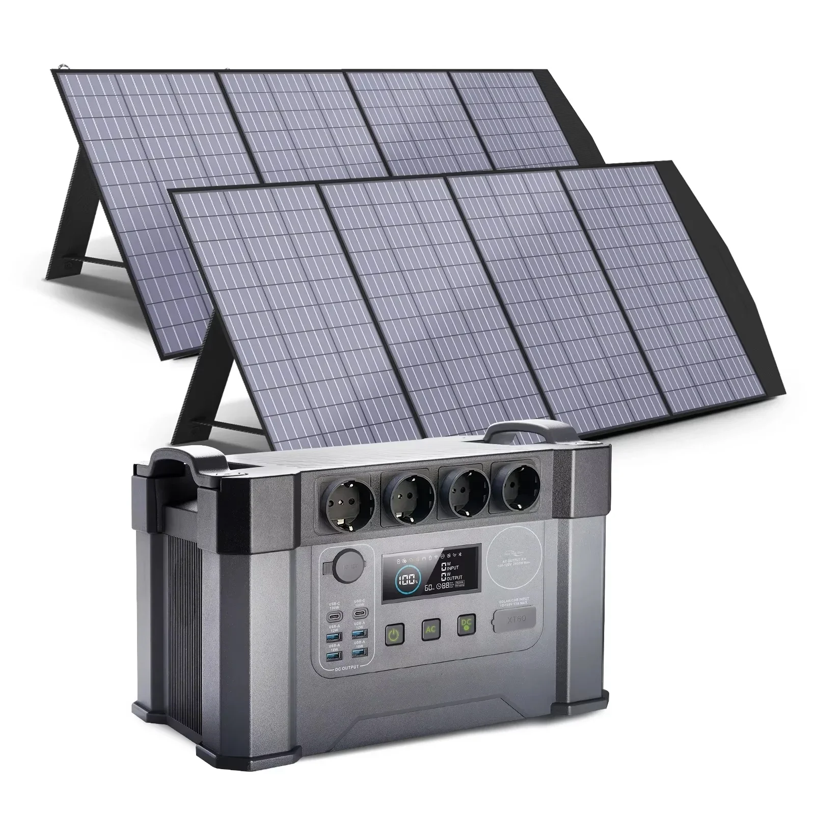 ALLPOWERS Sustainable Clean Energy, Portable Generator 2400W Powerstation, 1451Wh Backup Battery With 200W / 400W Solarpanel