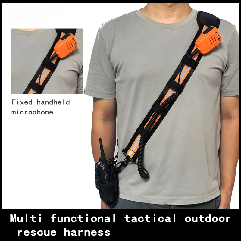 Fire Fighting Site Special Tactical Shoulder Strap Outdoor Sports Rescue Strap Walkie-Talkie Backpack Protective Cover