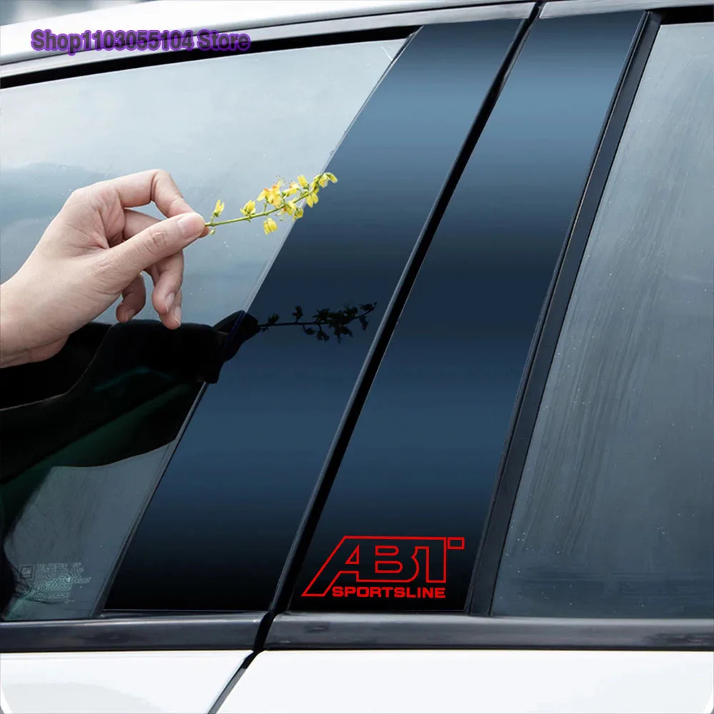 2pcs Reflective ABT Car center pillar sticker and rearview mirror sticker For Volkswagen Audi Quattro A3 A4 A5 A6 A7 A8 Q5 etc view 5