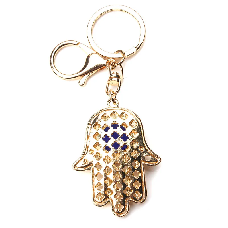 Lucky Eye Fatima Hamsa Hand Keychain Alloy Turkish Evil Eye Key Chain Women Men Bag Car Keyring llavero porte clé מחזיק מפתחות