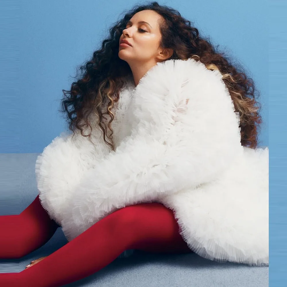 

White Long Puffy Tulle Outwear Jacket Chic Puffy Long Sleeves Women Outwear Outfit Bridal Jacket Cape