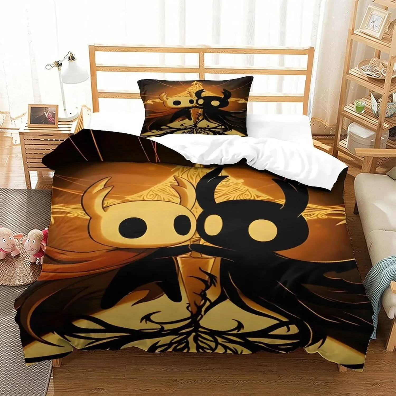 

Anime Game Hollow Knight Bedding Set Hollow Knight Silksong Duvet Cover Set King Queen Full Double Single Size Hollow Knights