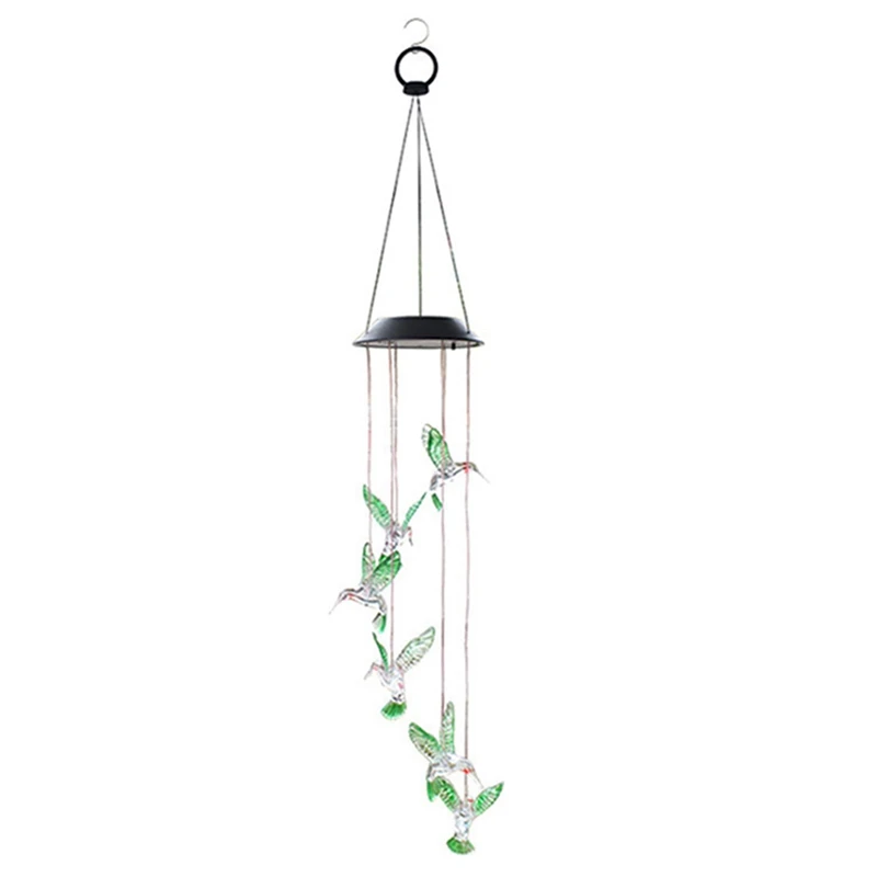 Hummingbird Outdoor Solar Lights, Solar Wind Chime Lights, Hanging Gifts For Mom And Grandma-AT64