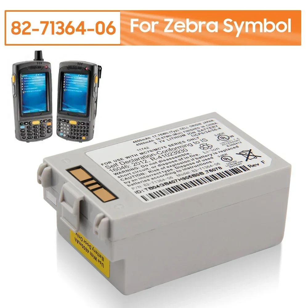 

Replacement Battery 82-71364-06 82-71364-05 For Motorola Zebra Symbol MC70 MC7090 MC75 MC75A MC75A6 MC75A8 MC7596 4800mAh