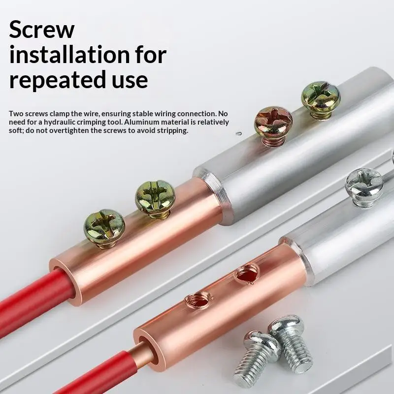 1/3Pcs GTL Quick Cable Connector Copper Wire Butt Terminal Splice Copper AL Cable Wire Tubular Screw Bolt Connection Sleeve Join