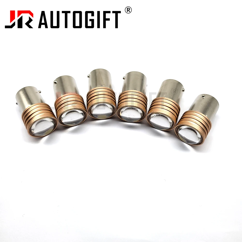 

100 шт. 1156 BA15S 3030 9SMD 1157 BAY15D LED-лампы с золотым радиатором, 12В 24В, для указателей поворота, стоп-сигналов, заднего хода, белый, красный, желтый