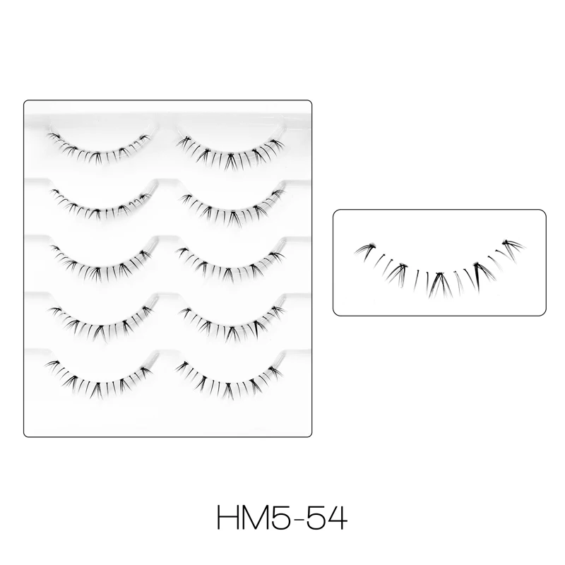 VIPUDA Untere Wimpern 5/10 Paar Natürliche Koreanische Augen Manga Untere Wimpern Cluster Klar Band Wispy Bottom Wimpern Cosplay Make-Up – Detail 11