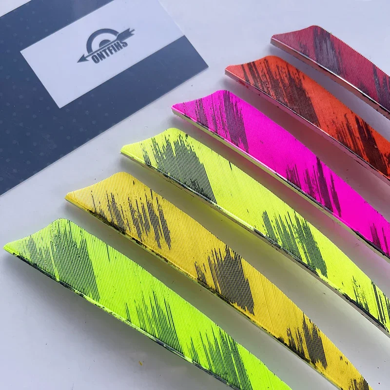 25 Pcs 5Inch Arrow Feathers Shield Cut Archery Real Turkey Plumage Ink Pattern Arrows DIY Accessories