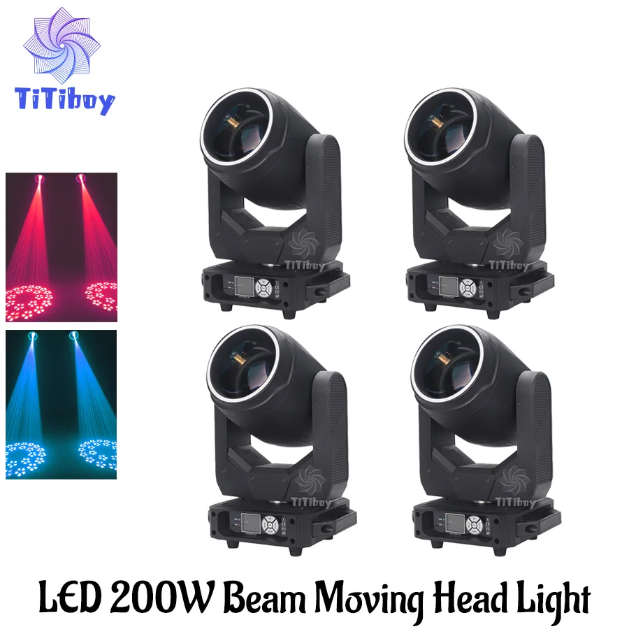 No Tax New 4Pcs/Lot LED Beam Spot 200W Lighting Moving Head Lights With Voice Control and DMX512 Control For Disco Led Light