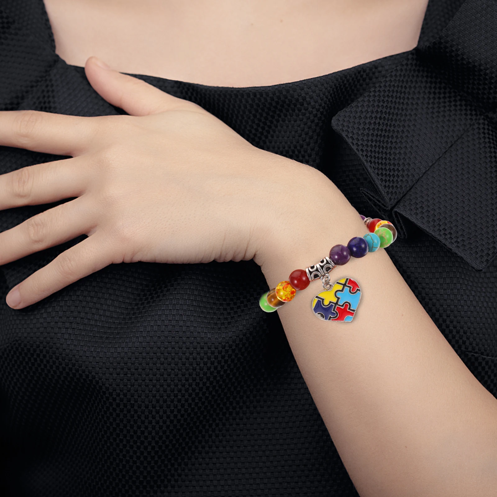 

Beaded Bracelet Pendant Girl Colorful Decor Skin Friendly Colorful Decor Girls Yoga Durable Practical Long Wearing Gifts